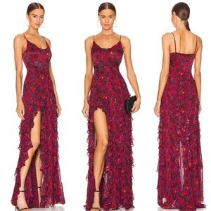 Cinq a Sept Stargazer Lilies Glenda Gown in Calla Lily Multi Size 6